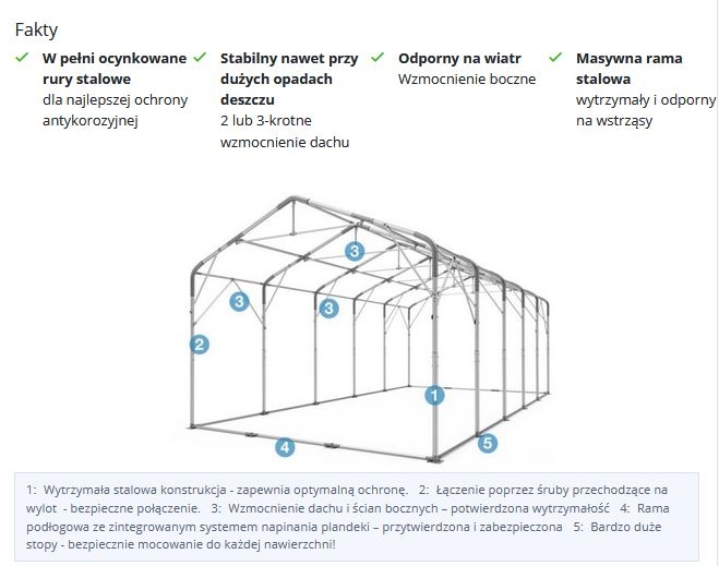 6x12x3 m Hala namiotowa, PVC 550 szary, WYSYŁKA GRATIS 