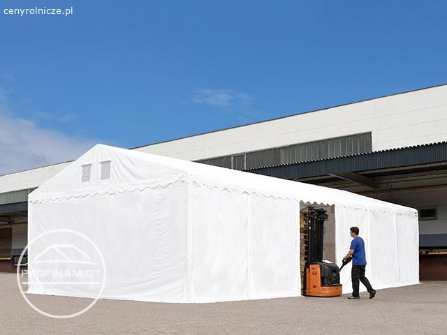6x12m Namiot magazynowy - 2,6 m wysokość ścian bocznych, PVC biały